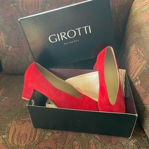 Girotti Red Suede Women's Heels